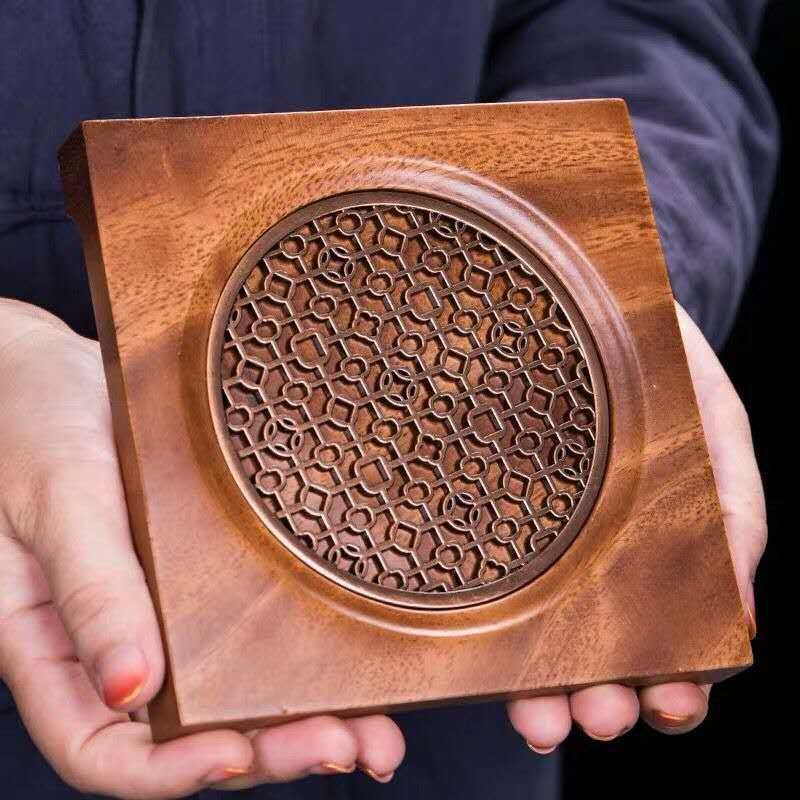 Suport creativ din lemn de nuc pentru ceainic și suport pentru ceașcă, accesorii pentru ceremonia ceaiului
