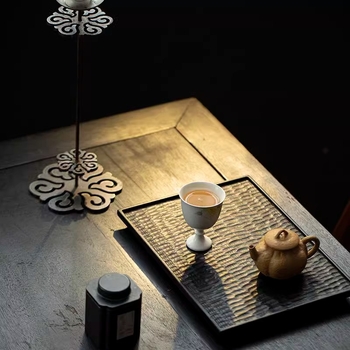 Suport pentru ceainic din lemn de camfor carbonizat, tavă de ceai din lemn natural, stil japonez Wabi-Sabi, platformă pentru infuzare uscată și accesorii pentru ceai