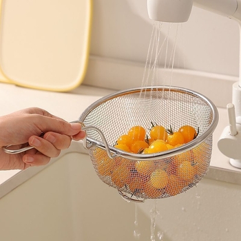 Coș de scurgere din oțel inoxidabil cu sită pentru paste, gătit, prăjire și filtrare