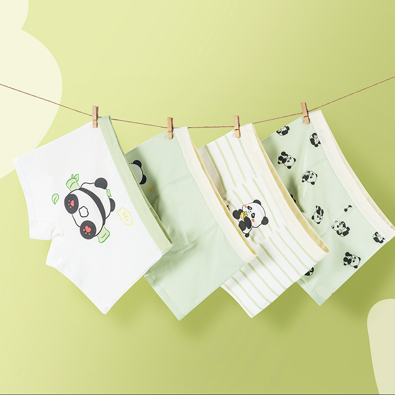 Pamučne gaćice za dječake s printom panda