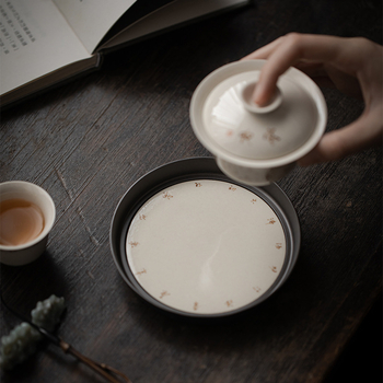 Mi Yan Retro suport pentru ceainic cu tavă ceramică pentru ceremonia Gongfu ceai – tavă mare pentru ceai