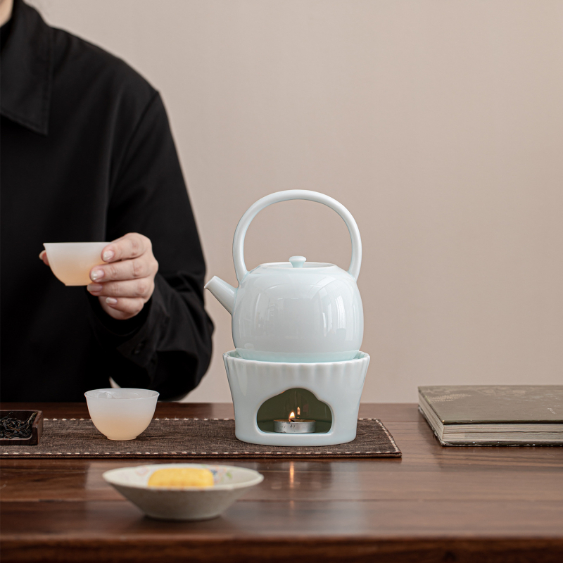 Set rustic din ceramică pentru ceai, cu ceainic și oală pentru ceai, pentru uz casnic și în aer liber