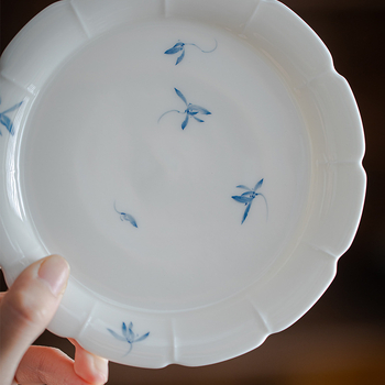 Mi Yan Orchidea pictată manual – accesorii Gongfu pentru ceremonia ceaiului, tavă ceramică pentru ceainic, suport, măsuță mică de servire ceai