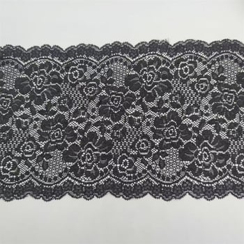 Bandă dantelă elastică colorată, lățime 18 cm, pentru lenjerie, tiv de fustă, mănuși și genți