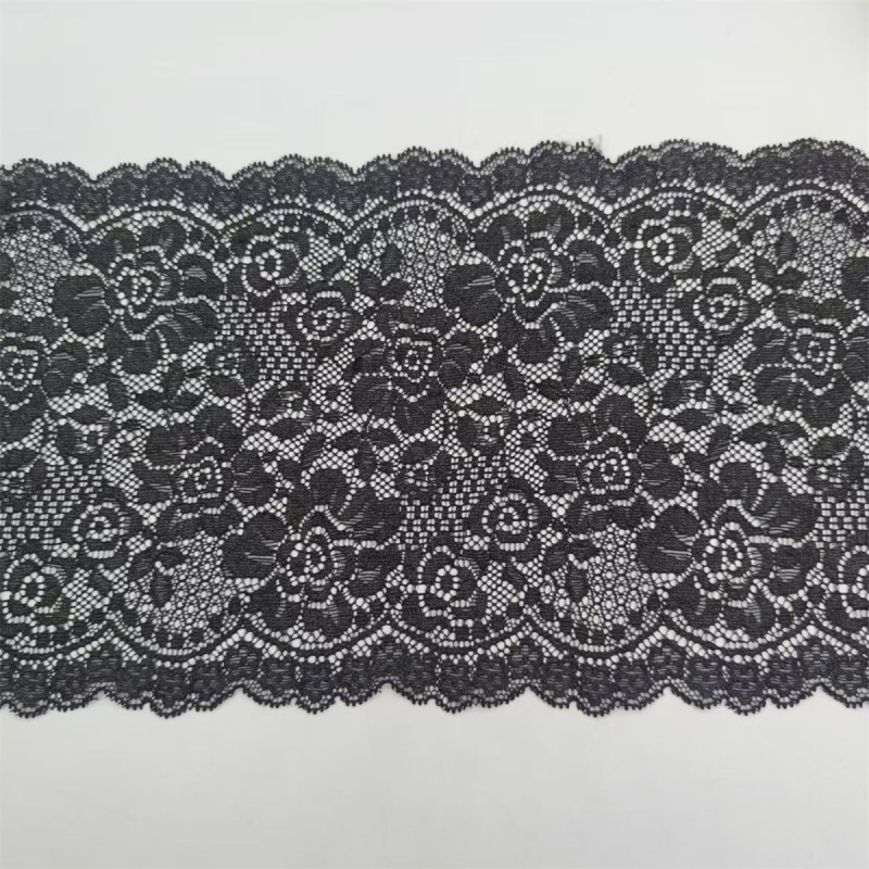 Bandă dantelă elastică colorată, lățime 18 cm, pentru lenjerie, tiv de fustă, mănuși și genți