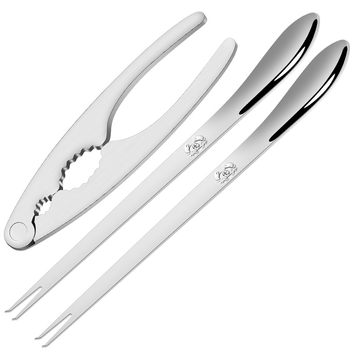 Set din oțel inoxidabil 304 pentru fructe de mare: furculiță pentru crab, clește pentru crab, ac pentru crab, clips pentru nuci și clește pentru homar