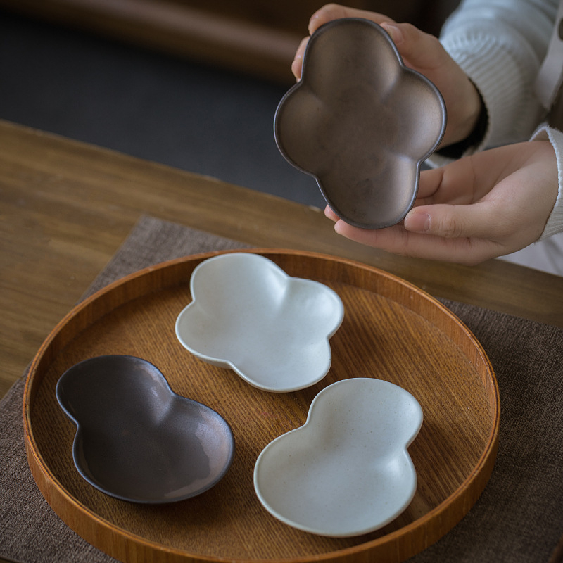Farfurie ceramică pentru dips, stil japonez, culoare solidă, design retro, pentru sos de soia și oțet, farfurie pentru gustări reci, diametru 15 cm