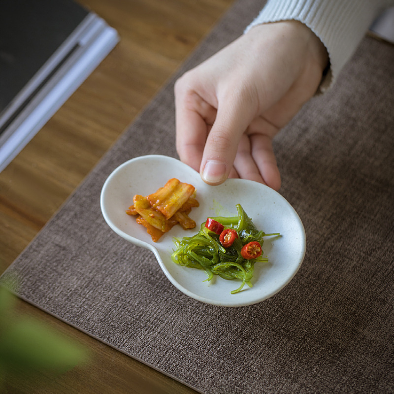 Farfurie ceramică pentru dips, stil japonez, culoare solidă, design retro, pentru sos de soia și oțet, farfurie pentru gustări reci, diametru 15 cm