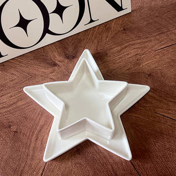 Farfurie de servire din ceramică în formă de stea, cu formă neregulată, decorativ pentru sosuri și gustări