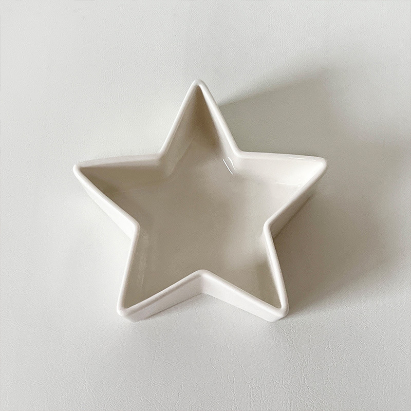 Farfurie de servire din ceramică în formă de stea, cu formă neregulată, decorativ pentru sosuri și gustări