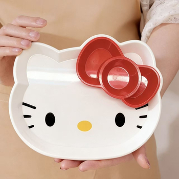 Cutie de depozitare cu pisică desen animat, organizator pentru materiale de jurnal, accesorii mici, elastice pentru păr, farfurie cu design os, farfurie pentru gustări și fructe