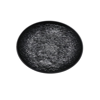 Farfurie plată din plastic pentru cină occidentală, cu model de piatră, finisaj mat, farfurie pentru paste și steak, alb-negru, pentru uz casnic, farfurie pentru oase.