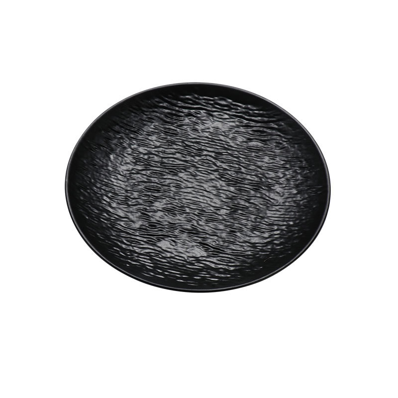 Farfurie plată din plastic pentru cină occidentală, cu model de piatră, finisaj mat, farfurie pentru paste și steak, alb-negru, pentru uz casnic, farfurie pentru oase.