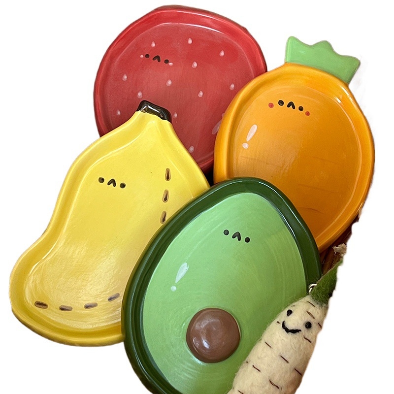 Set de boluri ceramice pentru sosuri, cu motiv de fructe, design drăguț