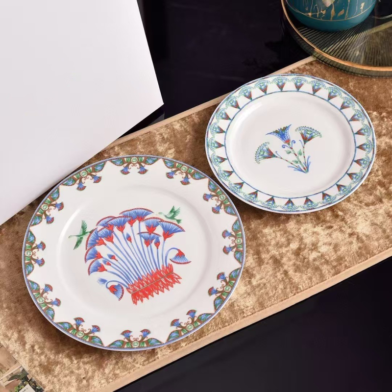 Ceașcă de cafea din bone china cu farfurioară, veselă ceramică, farfurie de mic dejun cu fructe, stil modern-lux