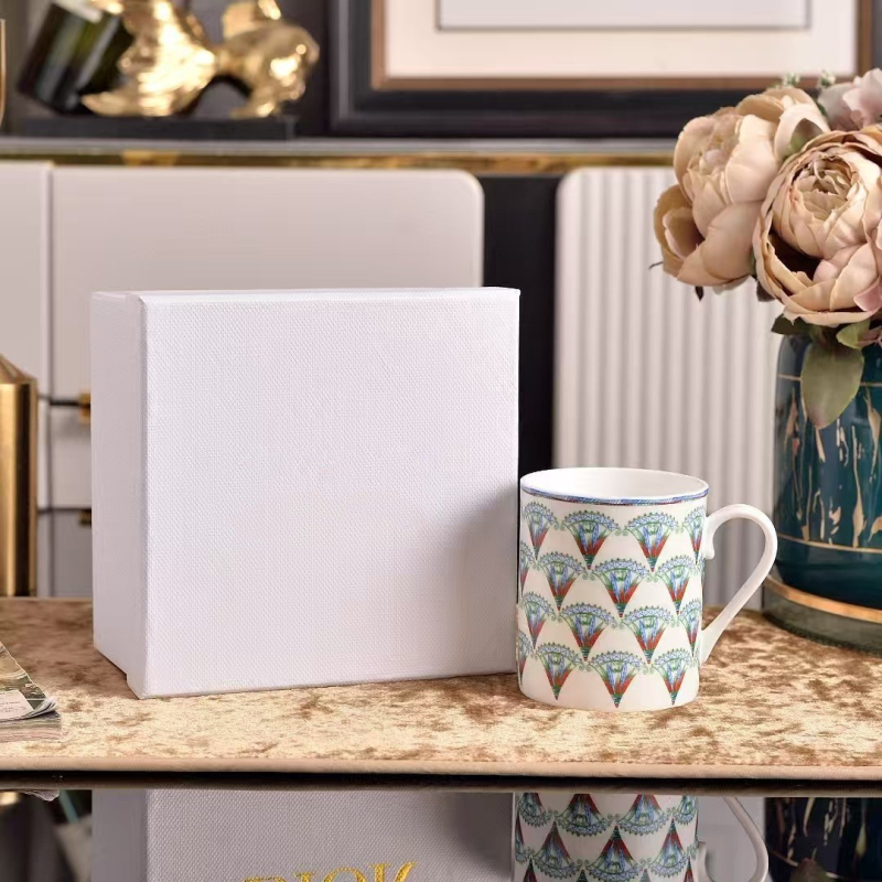 Ceașcă de cafea din bone china cu farfurioară, veselă ceramică, farfurie de mic dejun cu fructe, stil modern-lux