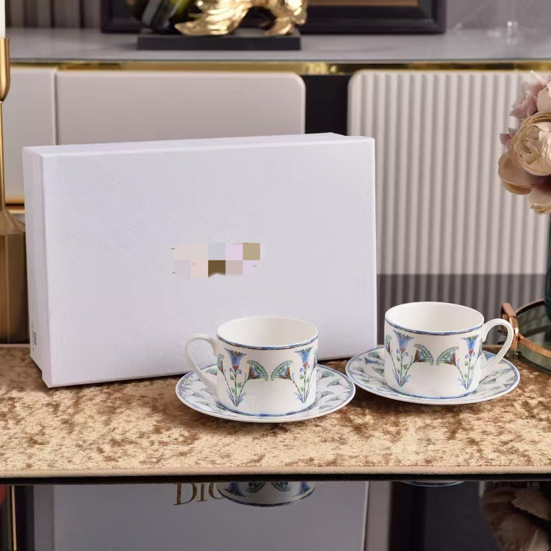 Ceașcă de cafea din bone china cu farfurioară, veselă ceramică, farfurie de mic dejun cu fructe, stil modern-lux