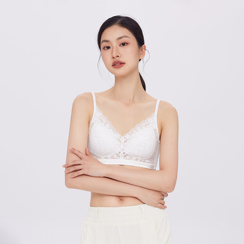 Prozračan mrežasti čipkasti grudnjak s Mulberry svilenom podstavom, bez žice, ultra tanak, ljetni stil