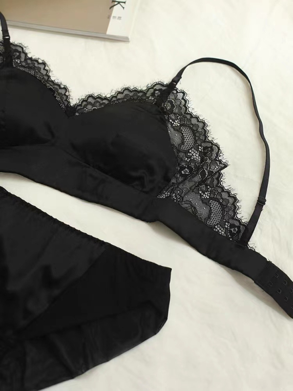 JCSILK Lagani satenski svilen grudnjak bez žice, udoban Mulberry svila, francuskog stila, s podlogom za male grudi