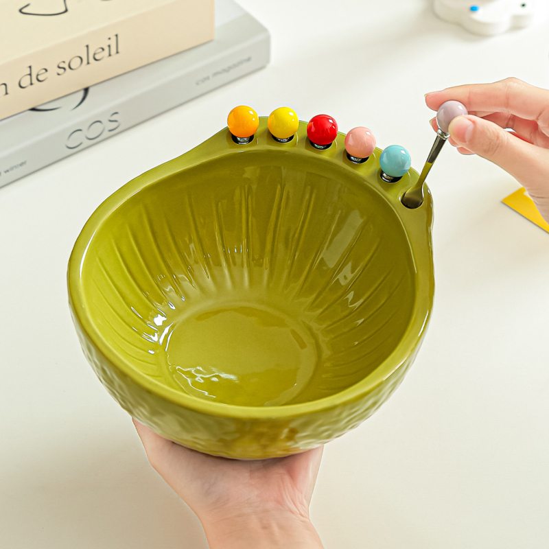 Set de furculițe pentru fructe, pentru uz casnic, pentru masa din living, bețișoare de fructe pentru copii, bețișoare sigure pentru desert, farfurie cu avocado