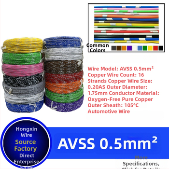 AVSS tenkostenný čistý medený jednovláknový autokábel so štvorcovým prierezom 0.3-2.0 mm²