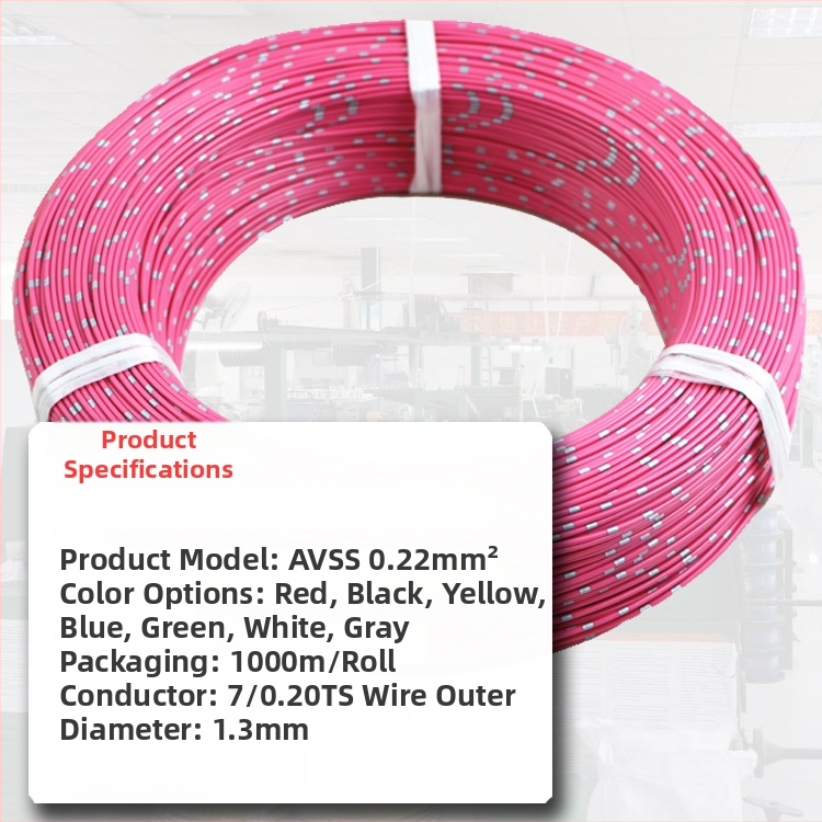 AVSS tenkostenný čistý medený jednovláknový autokábel so štvorcovým prierezom 0.3-2.0 mm²