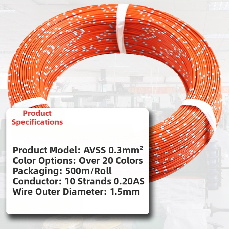 AVSS tenkostenný čistý medený jednovláknový autokábel so štvorcovým prierezom 0.3-2.0 mm²