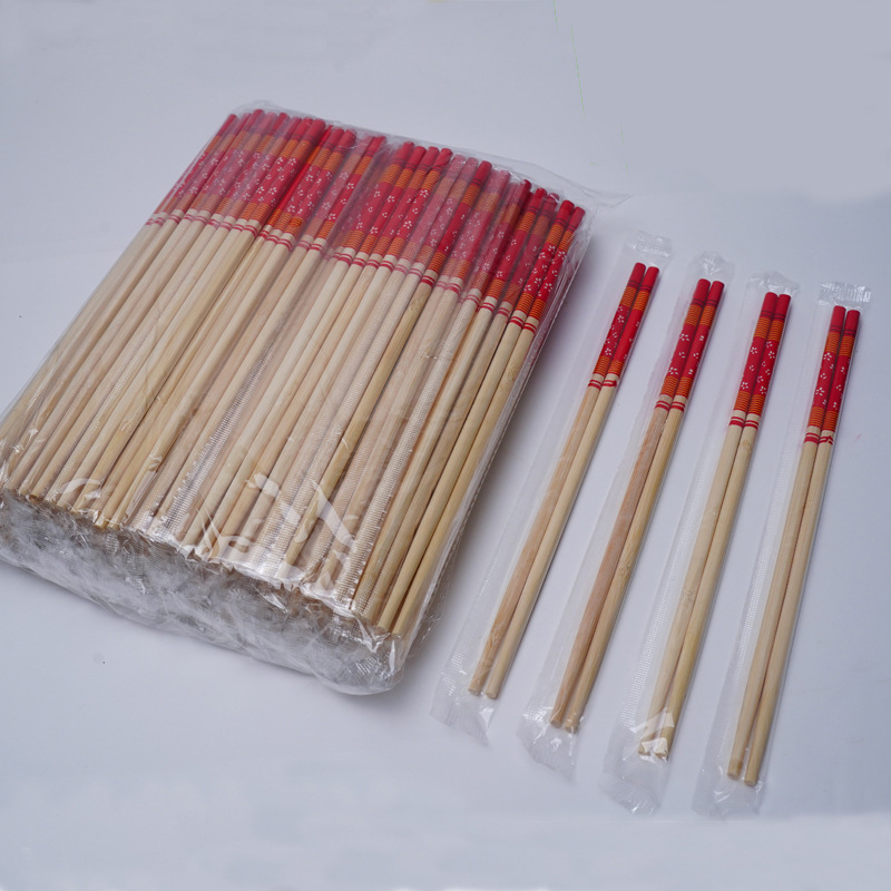 Bețișoare de bambus de unică folosință, cu design albastru și alb, ambalate individual, pentru uz casnic, takeout și restaurante