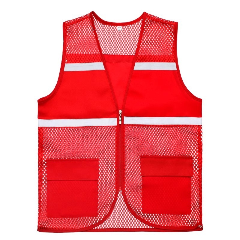 Reflektirajući prsluk za volontere s prozračnom mrežom – reklamni prsluk s prilagodljivim logom za humanitarne događaje