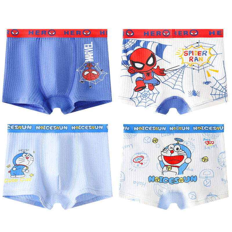 Fiúknak szóló pamut boxer alsónemű, antibakteriális, kényelmes, nem szorít, 95% pamut + 5% elasztán, 3–8 éveseknek