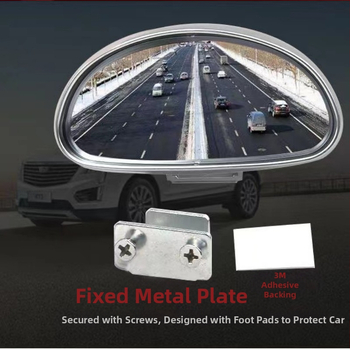 360° širokouhlé konvexné spätné zrkadlo pre auto výučby jazdy – HD pomocné zrkadlo pre slepé miesto, polkruhové.