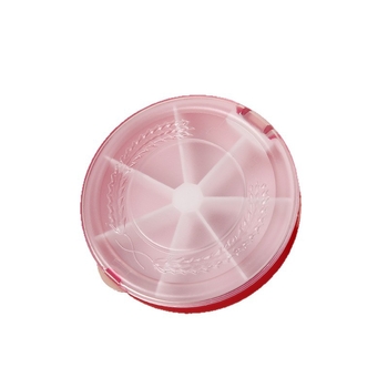 Cutie rotundă portabilă pentru pastile, cu 7 compartimente, capac transparent cu clapetă, rezistentă la umezeală, pentru călătorii