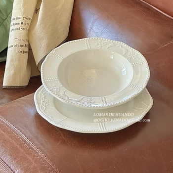 Farfurie porțelan alb pur, stil minimalist, pentru bucătărie occidentală, plată pentru paste și deserturi, elegantă și de înaltă calitate