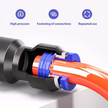 Set de fitinguri pneumatice push-to-connect, 4/6/8 mm, 40 buc., cu 6 conectori reductori
