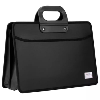 Geantă de mână unisex cu compartimente multiple, tip acordeon, orizontală, din pânză Oxford, pentru birou