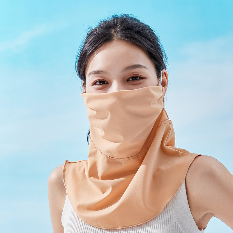 Ženska maska za zaštitu vrata od sunca, cijelo lice, prozračna ice silk, tankog kroja, za vožnju i biciklizam 8214