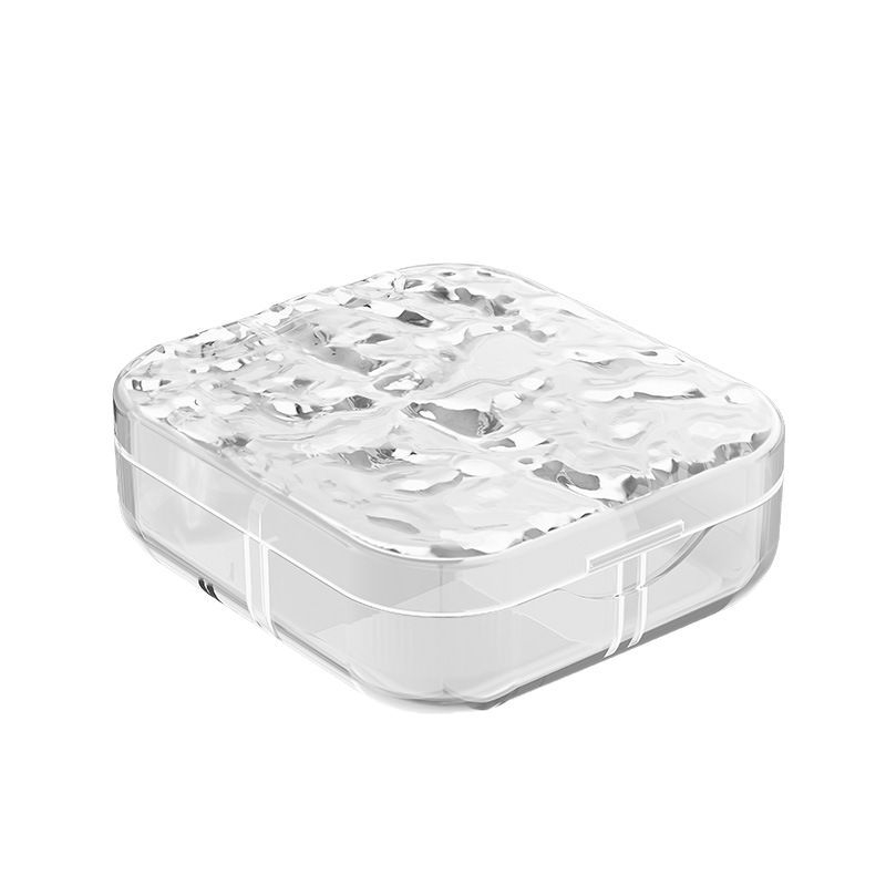 Cutie transparentă portabilă pentru bijuterii cu divizoare pentru cercei, inele și lanțuri
