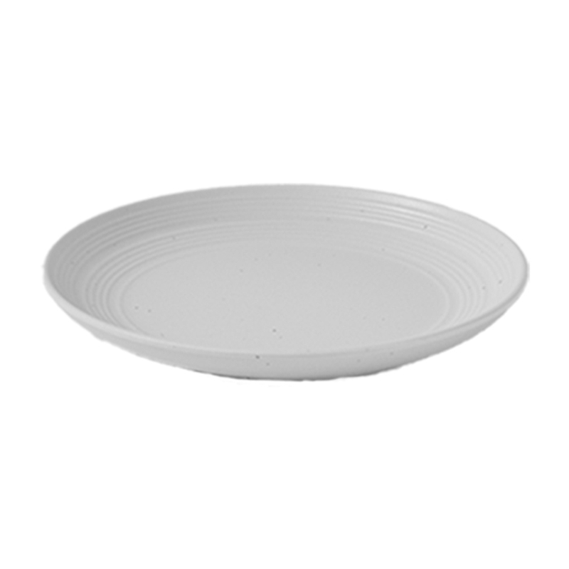 Farfurie rotundă din melamină, imitație de porțelan, stil montan, textură mată, diametrul 24–24,9 cm, pentru hoteluri și restaurante