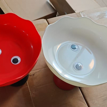 Farfurie pentru fructe cu drenaj, utilizare dublă uscată și udă, stil drăguț cu ochi mari, pentru masă de living
