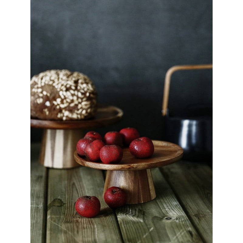 Farfurie de fructe în stil Instagram pentru uz casnic, farfurie de desert din lemn, farfurie pentru sushi, farfurie înaltă pentru tort, tavă din lemn pentru servire