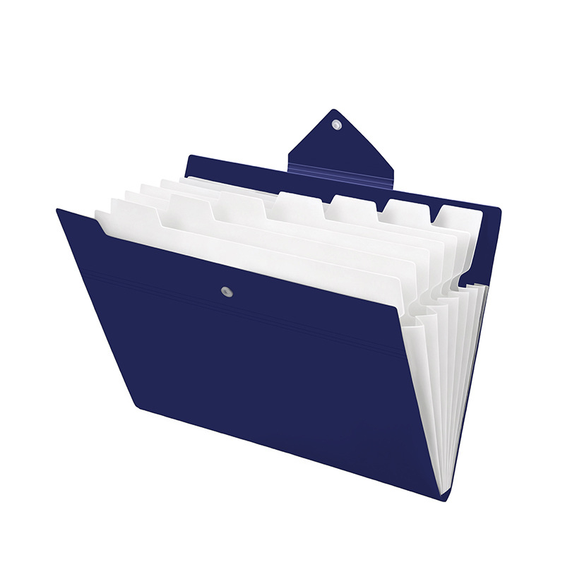 Fișier acordeon cu 8 compartimente, culoare solidă, PP, impermeabil, organizare documente pentru birou