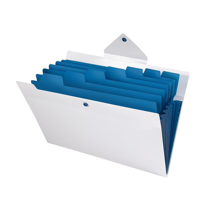 Fișier acordeon cu 8 compartimente, culoare solidă, PP, impermeabil, organizare documente pentru birou