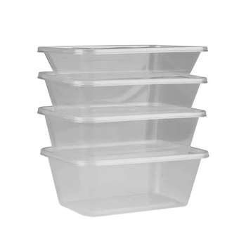 Cutie transparentă de unică folosință pentru masă, cu formă dreptunghiulară și circulară, din plastic, pereți groși, pentru mesele la pachet și conservarea fructelor