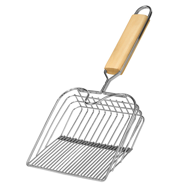 Set metalic de linguri pentru nisip de pisică, cu găuri fine
