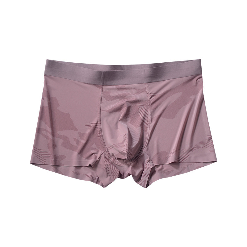 Ljetne muške bokserice od laganog ice-silk materijala s kamuflažnim uzorkom, srednji pojas