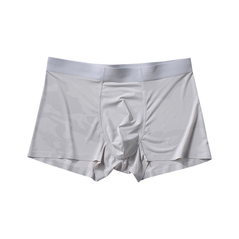 Ljetne muške bokserice od laganog ice-silk materijala s kamuflažnim uzorkom, srednji pojas
