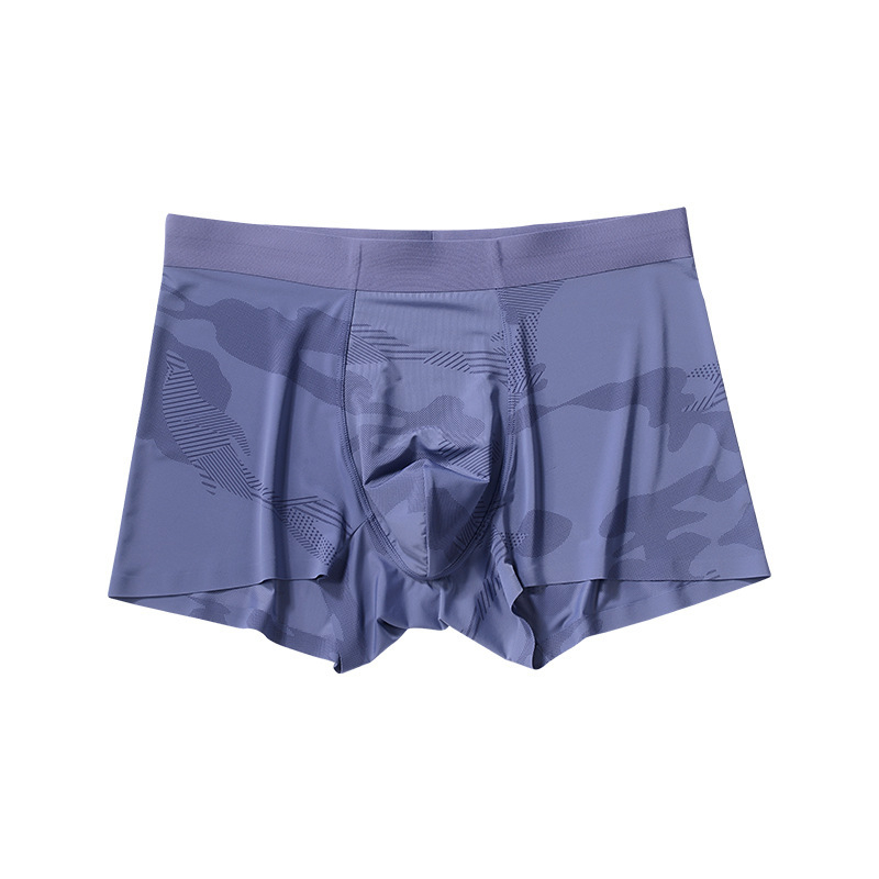 Ljetne muške bokserice od laganog ice-silk materijala s kamuflažnim uzorkom, srednji pojas