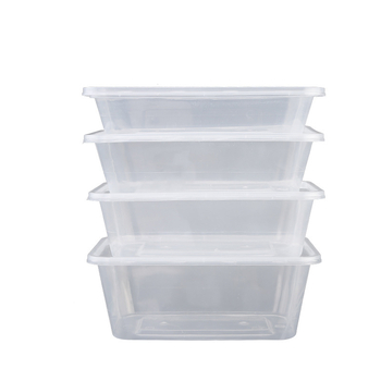 Cutie de prânz de unică folosință cu capac, recipient transparent din plastic alimentar pentru take-away, cu bol rotund îngroșat și compartiment dreptunghiular