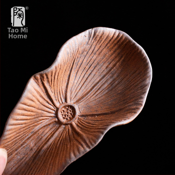 Set de ceai din ceramică groasă cu recipient ceramic pentru ceai și linguriță de bambus pentru ceremonia Zen Gongfu