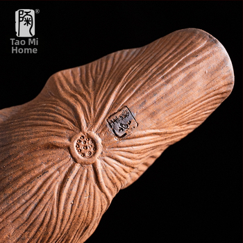 Set de ceai din ceramică groasă cu recipient ceramic pentru ceai și linguriță de bambus pentru ceremonia Zen Gongfu